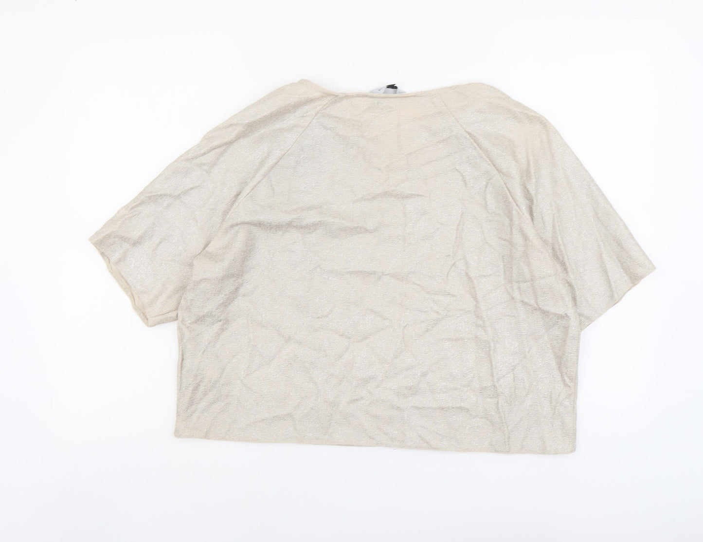 Womens UK Size 14 New Look Beige Basic T-Shirt