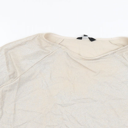 Womens UK Size 14 New Look Beige Basic T-Shirt