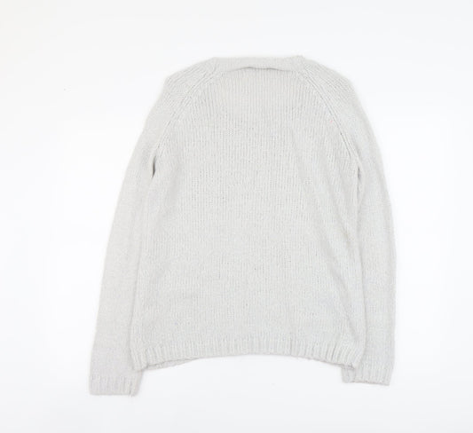 NEXT Womens Grey Scoop Neck Acrylic Pullover Jumper Size 10 - Seals