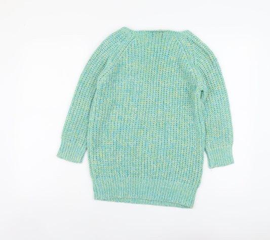 F&F Womens Green Scoop Neck Acrylic Pullover Jumper Size 6