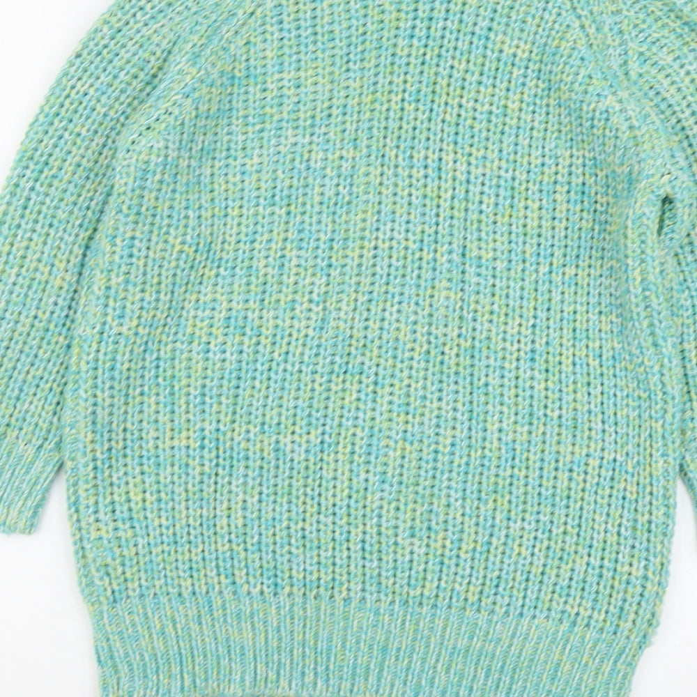 F&F Womens Green Scoop Neck Acrylic Pullover Jumper Size 6
