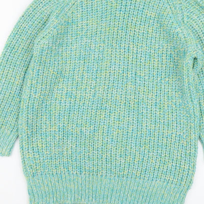 F&F Womens Green Scoop Neck Acrylic Pullover Jumper Size 6