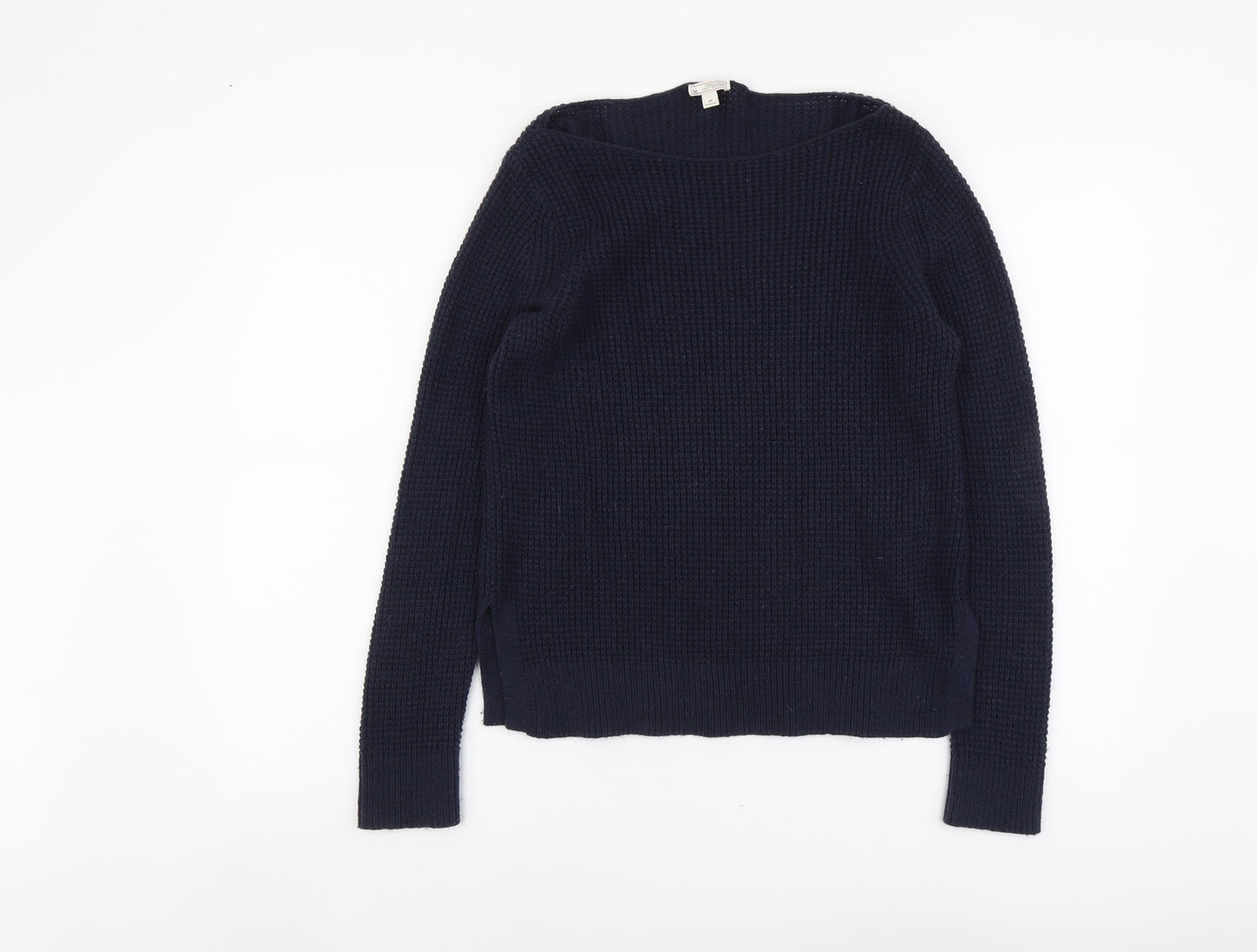 Gap Womens Blue Boat Neck Nylon Pullover Jumper Size S