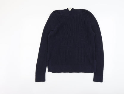 Gap Womens Blue Boat Neck Nylon Pullover Jumper Size S