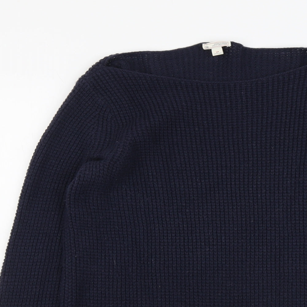 Gap Womens Blue Boat Neck Nylon Pullover Jumper Size S
