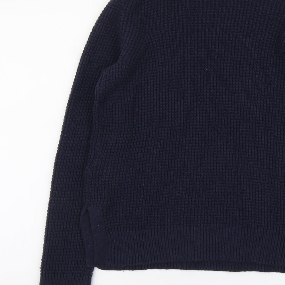 Gap Womens Blue Boat Neck Nylon Pullover Jumper Size S