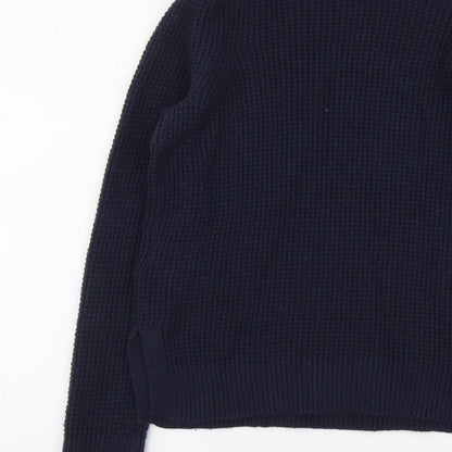 Gap Womens Blue Boat Neck Nylon Pullover Jumper Size S