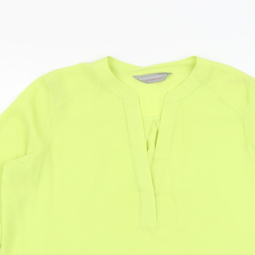 Womens UK Size 6 Dorothy Perkins Green Basic Blouse
