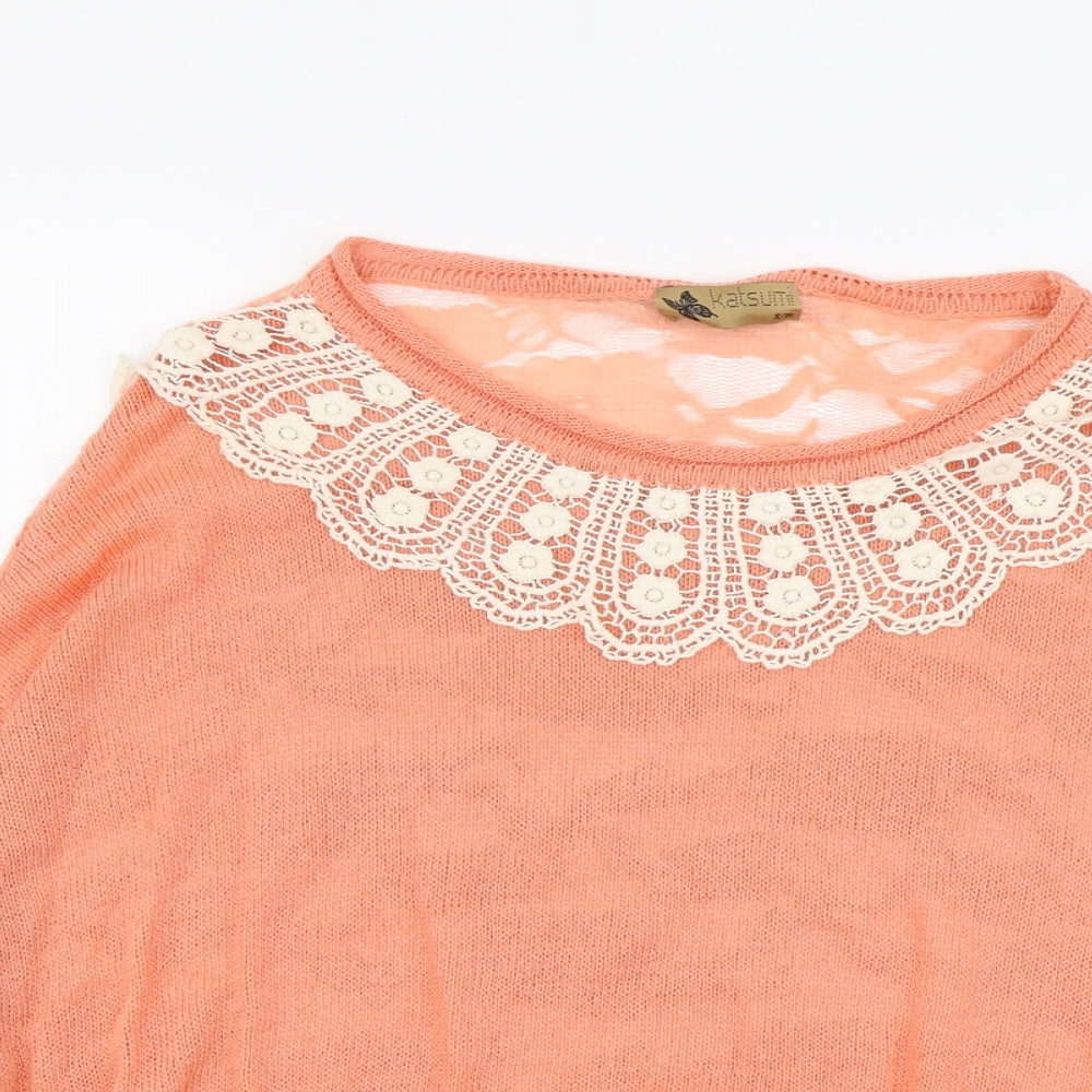 Womens UK Size S Katsumi Orange Pullover Jumper