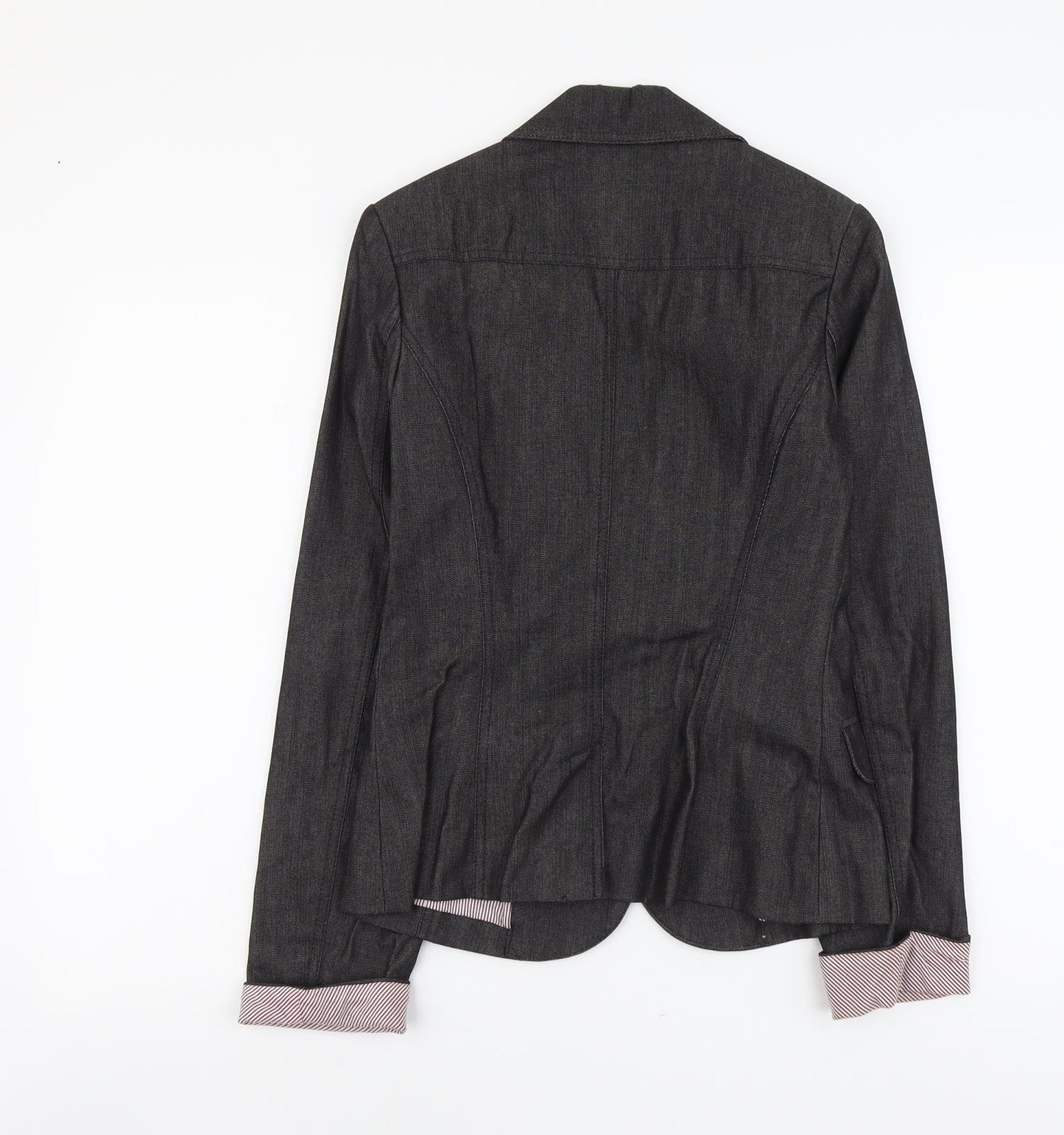 New Look Womens Grey Cotton Jacket Blazer Size 10