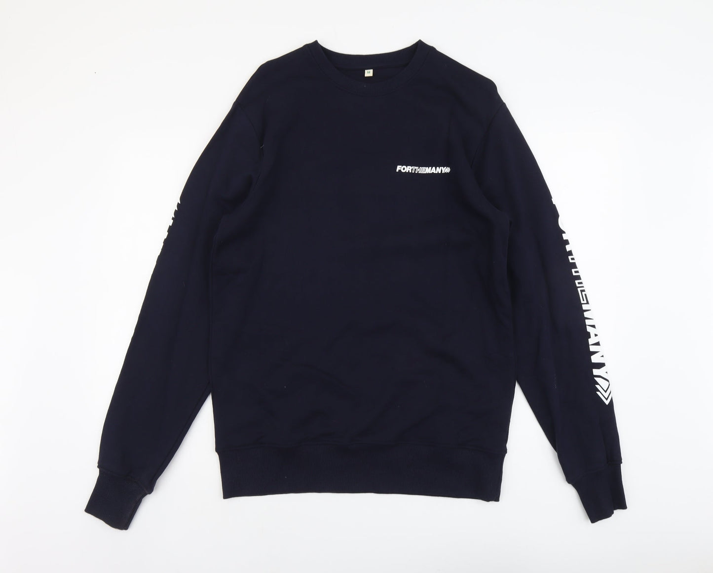 For The Many Mens Blue Cotton Pullover Sweatshirt Size M