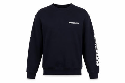 For The Many Mens Blue Cotton Pullover Sweatshirt Size M