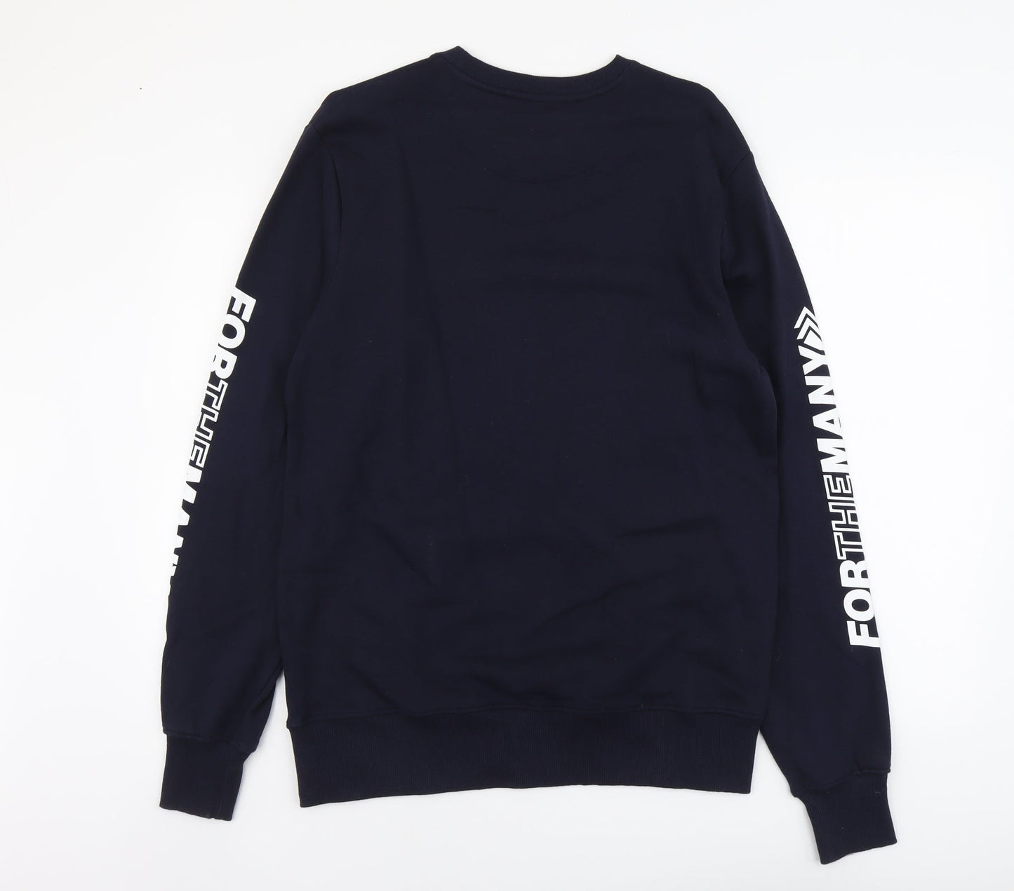 For The Many Mens Blue Cotton Pullover Sweatshirt Size M