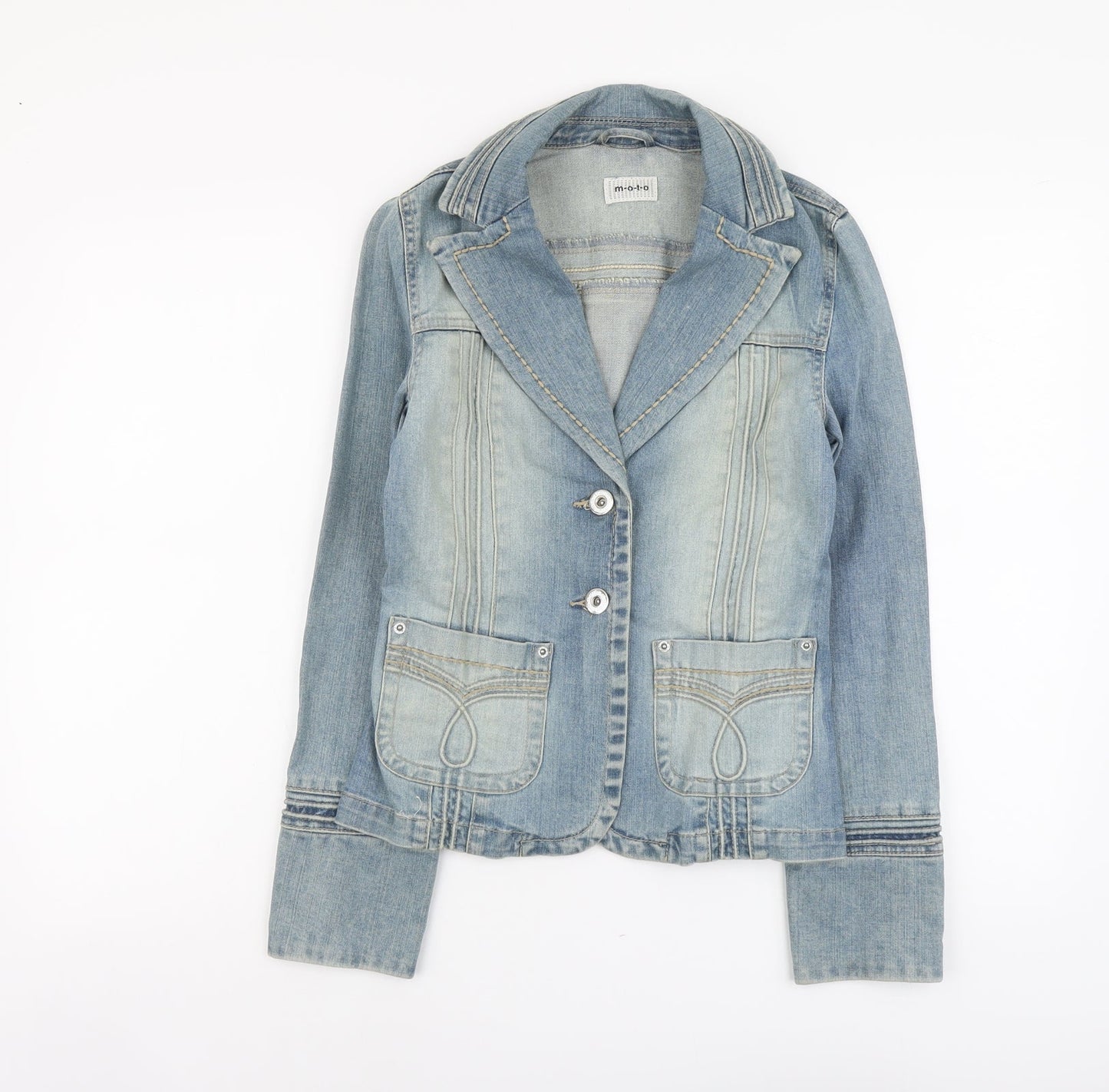M-O-T-O Womens Blue Jacket Size 8 Button