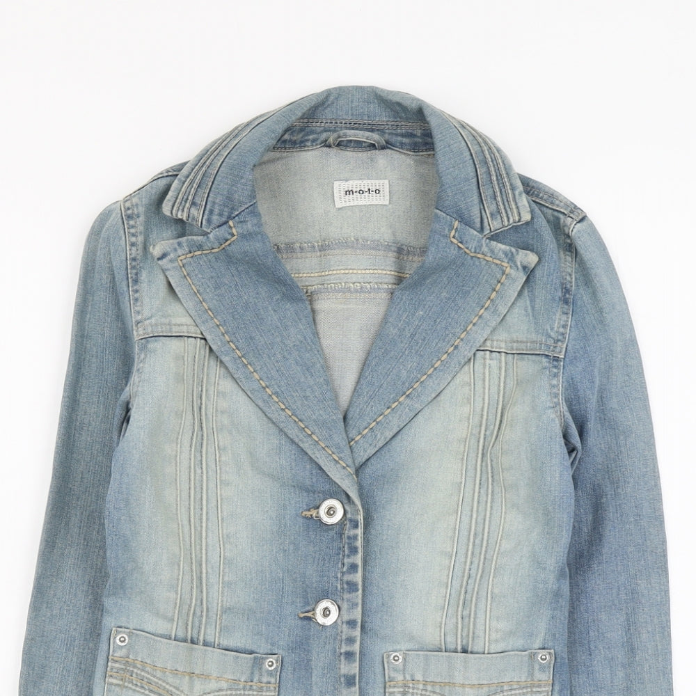 M-O-T-O Womens Blue Jacket Size 8 Button
