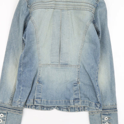 M-O-T-O Womens Blue Jacket Size 8 Button