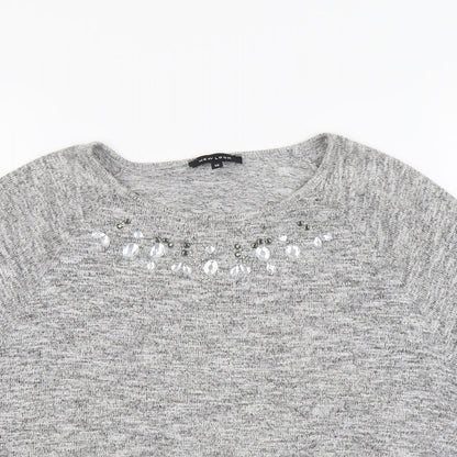 Womens UK Size 12 New Look Grey Basic T-Shirt