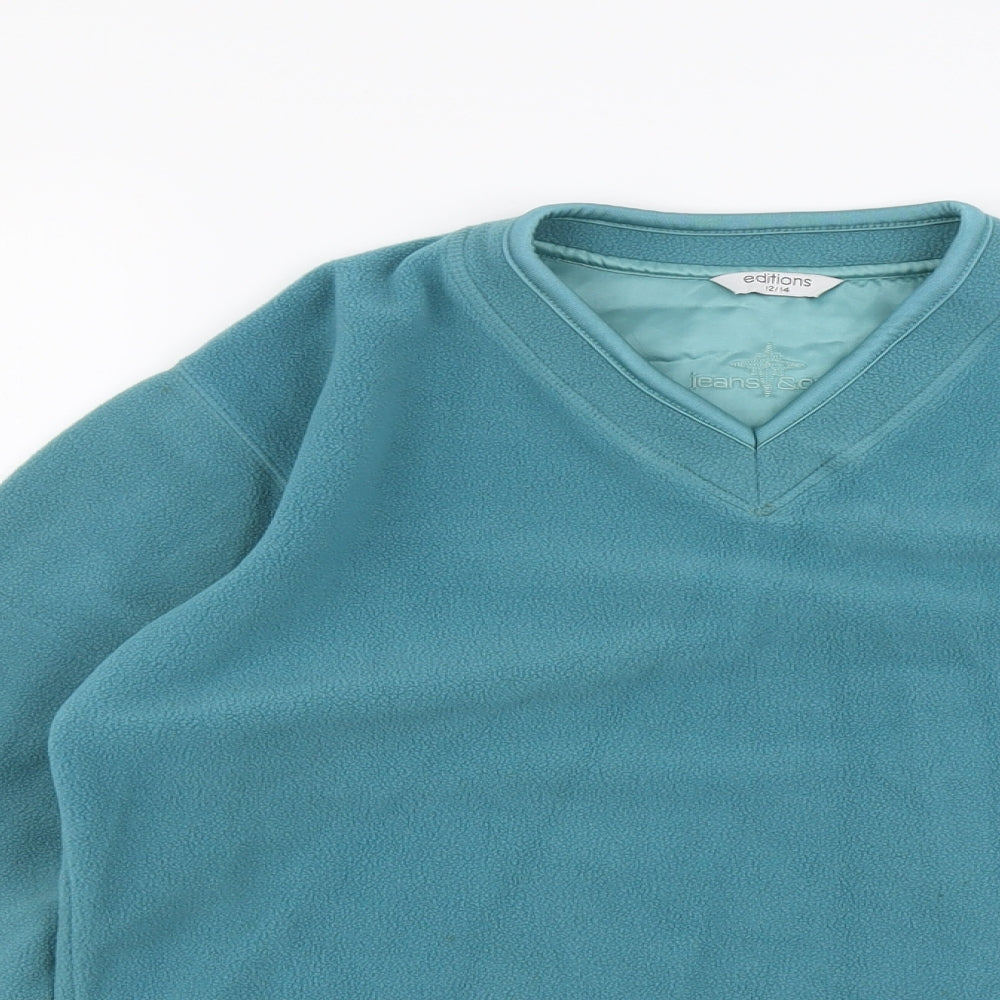 Editions Womens Green Polyester Pullover Sweatshirt Size 12 Pullover