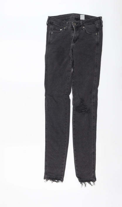 Womens UK Size 26 in H&M Regular Fit Skinny Grey Jeans