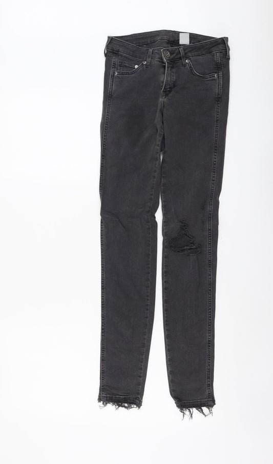 Womens UK Size 26 in H&M Regular Fit Skinny Grey Jeans