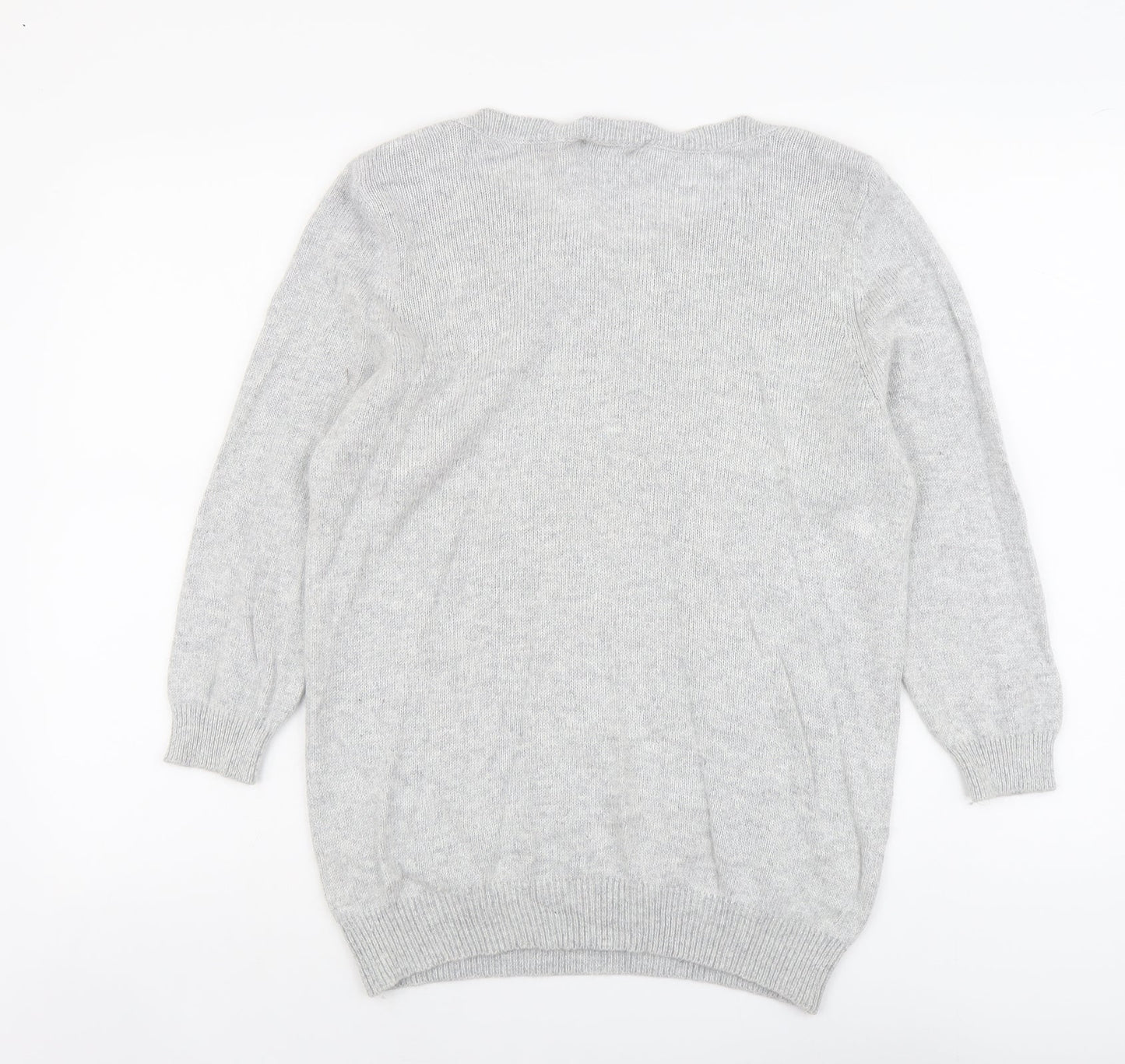 BHS Womens Grey Scoop Neck Viscose Pullover Jumper Size 14