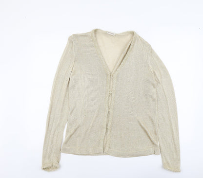 Womens UK Size M Escorpion Gold Cardigan Jumper