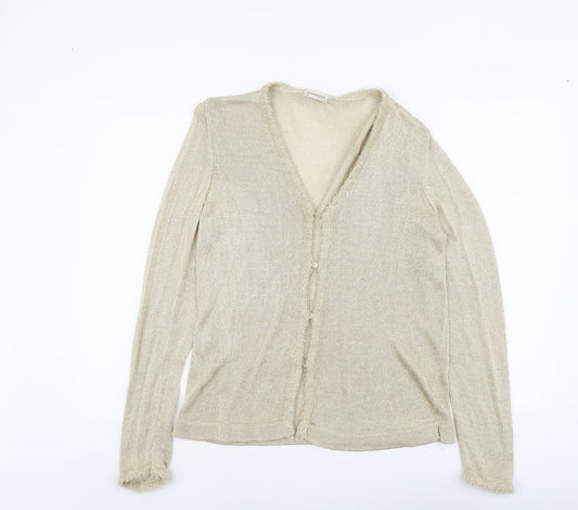 Womens UK Size M Escorpion Gold Cardigan Jumper
