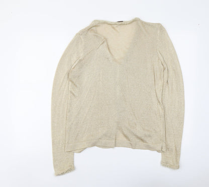Womens UK Size M Escorpion Gold Cardigan Jumper