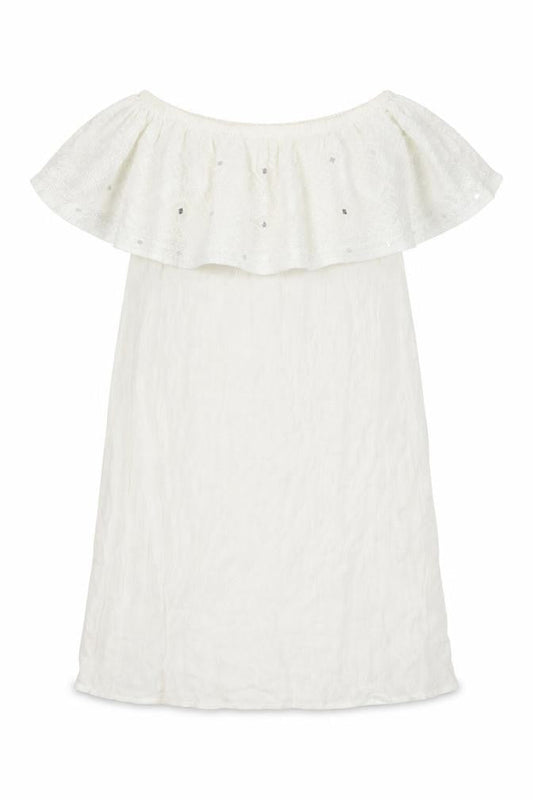 Accessorize Womens White Polyester A-Line Size XS Off the Shoulder Pullover