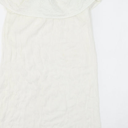 Accessorize Womens White Polyester A-Line Size XS Off the Shoulder Pullover