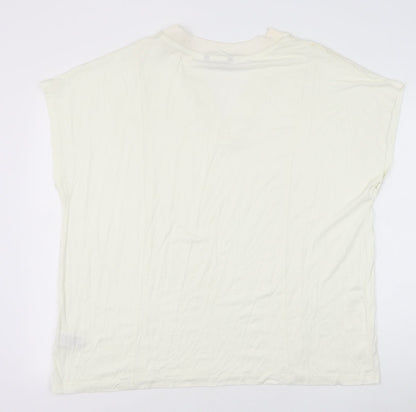 Womens UK Size 22 Marks and Spencer Ivory Basic T-Shirt