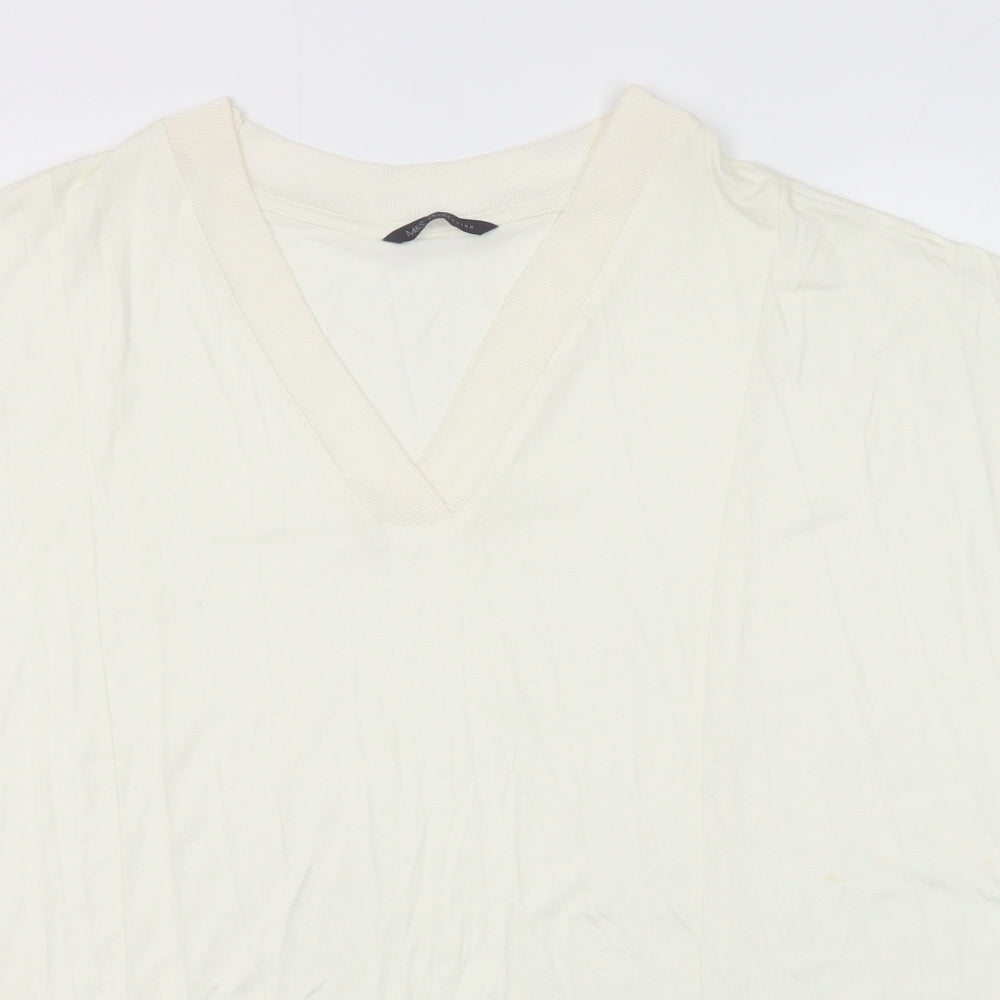 Womens UK Size 22 Marks and Spencer Ivory Basic T-Shirt