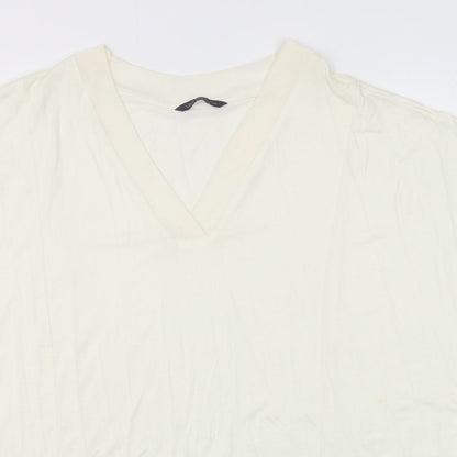 Womens UK Size 22 Marks and Spencer Ivory Basic T-Shirt