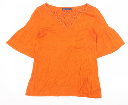 Womens UK Size 8 Marks and Spencer Orange Basic T-Shirt