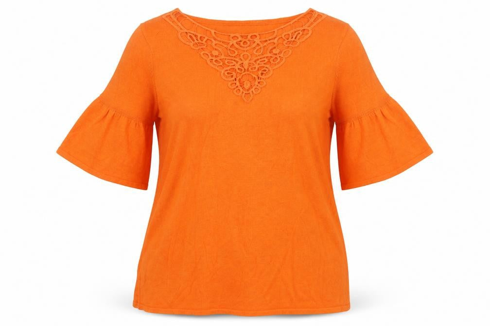 Womens UK Size 8 Marks and Spencer Orange Basic T-Shirt