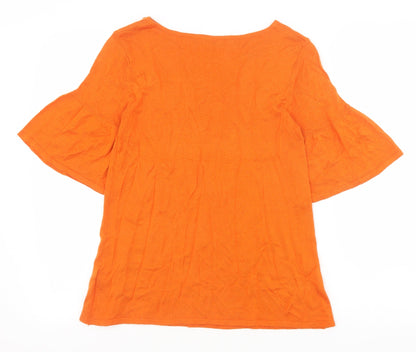 Womens UK Size 8 Marks and Spencer Orange Basic T-Shirt