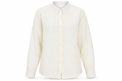 Tranali Womens Ivory Polyester Basic Button-Up Size S Collared