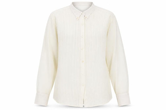Tranali Womens Ivory Polyester Basic Button-Up Size S Collared