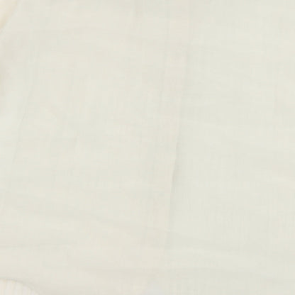 Tranali Womens Ivory Polyester Basic Button-Up Size S Collared