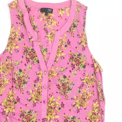 Womens UK Size 8 NEXT Pink Basic Tank