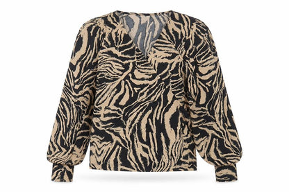 Womens UK Size S ICHI Brown Basic Blouse