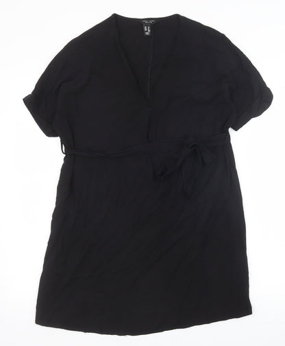 New Look Womens Black Viscose A-Line Size 10 V-Neck Pullover