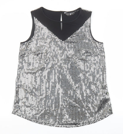 Womens UK Size 10 Dorothy Perkins Silver Basic Tank