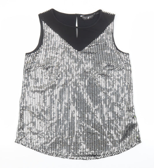 Womens UK Size 10 Dorothy Perkins Silver Basic Tank