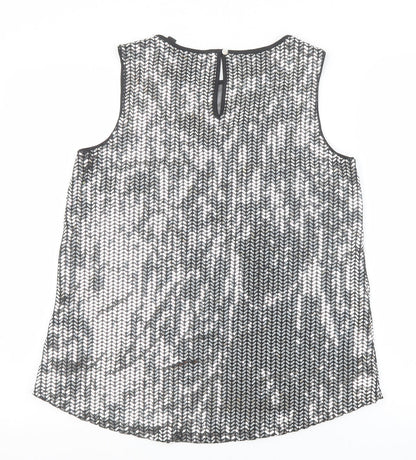 Womens UK Size 10 Dorothy Perkins Silver Basic Tank