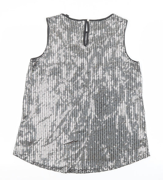 Womens UK Size 10 Dorothy Perkins Silver Basic Tank