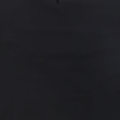 First Avenue Womens Black Polyester Basic T-Shirt Size 14 Round Neck