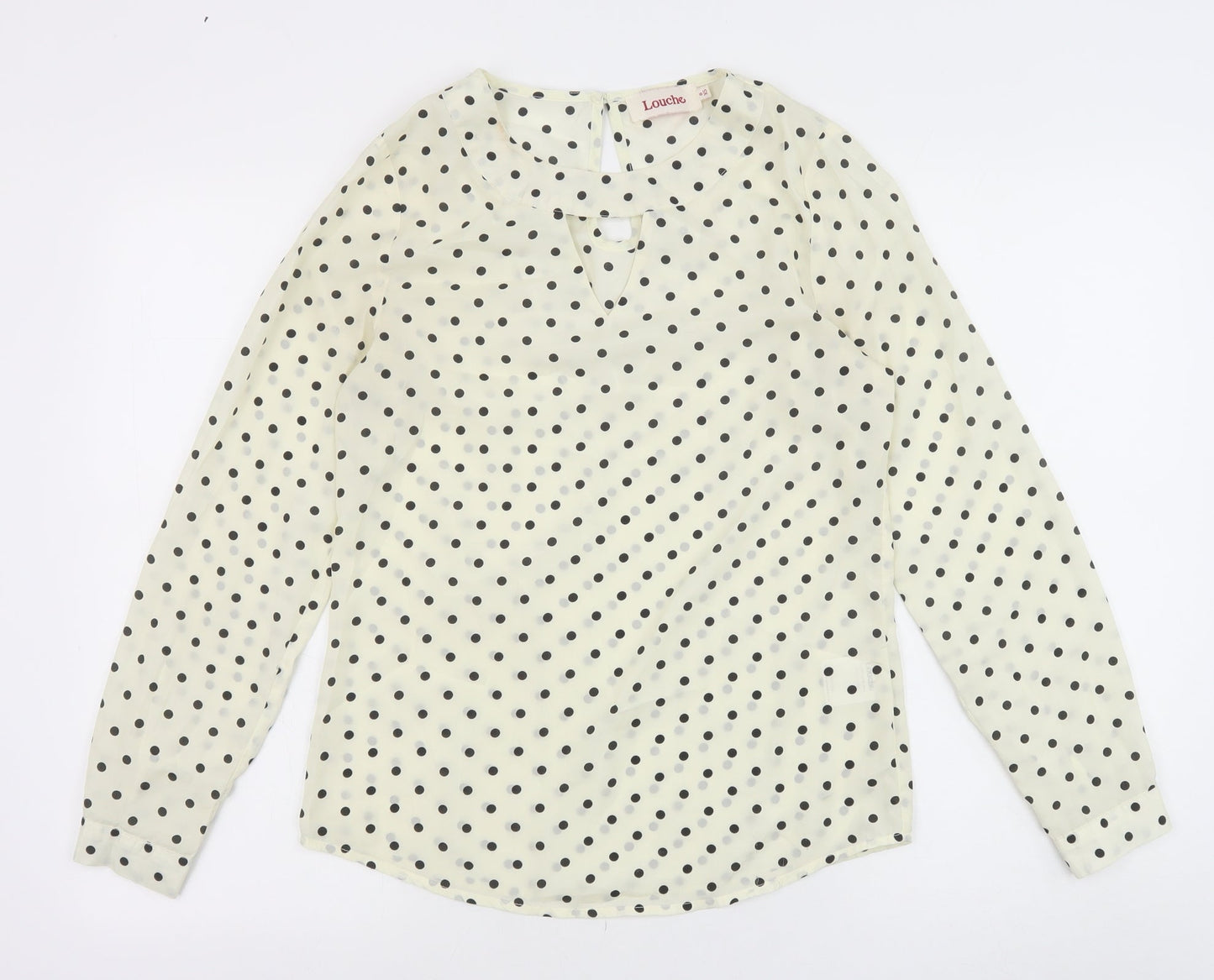 Womens UK Size 8 Louche Ivory Basic Blouse