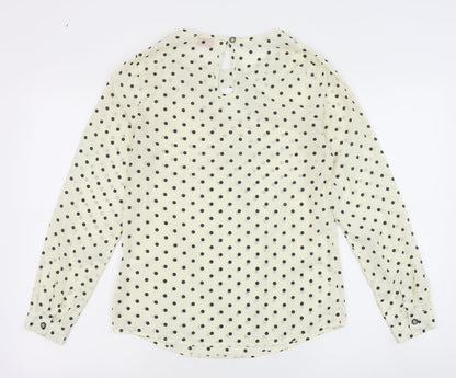 Womens UK Size 8 Louche Ivory Basic Blouse