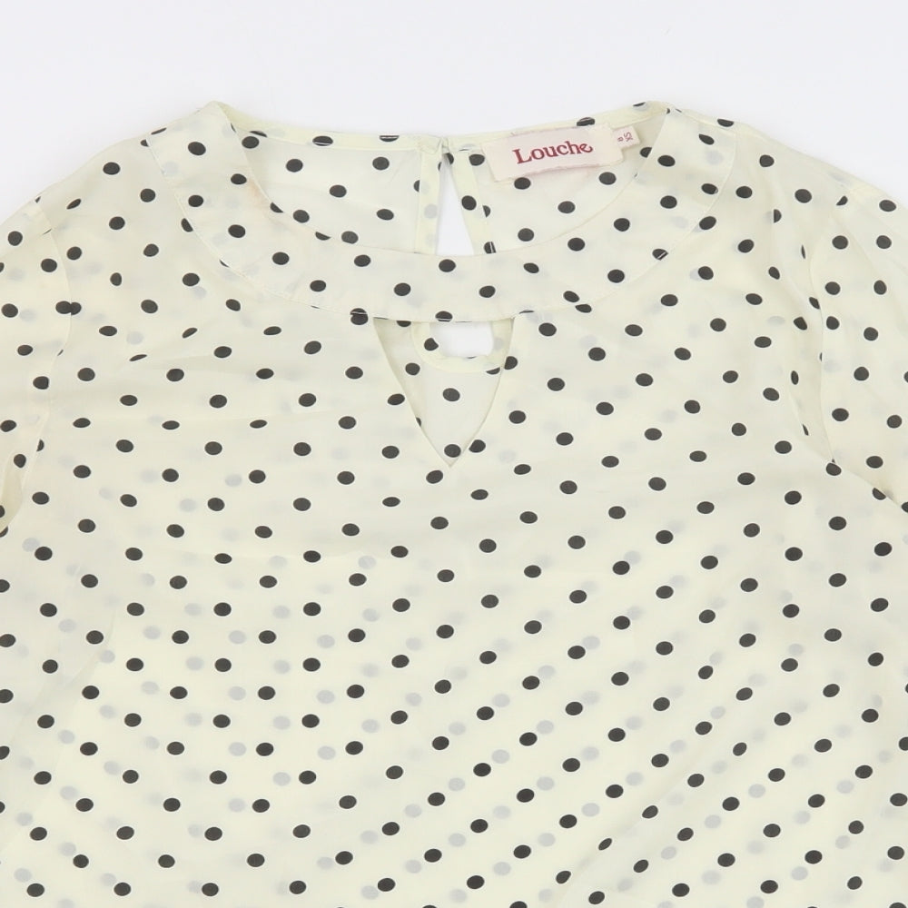 Womens UK Size 8 Louche Ivory Basic Blouse